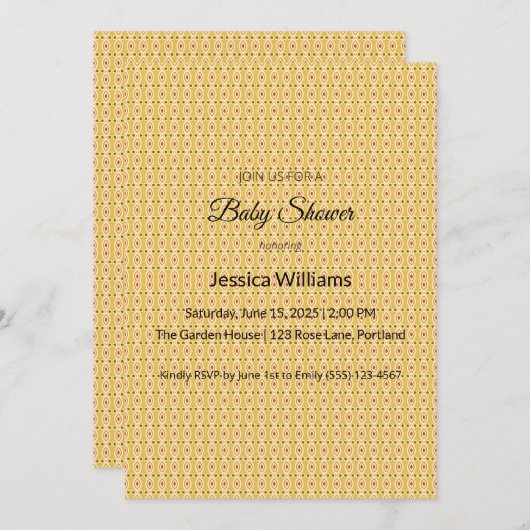 かわいいBohoベビーシャワー男女兼用、カスタマイズ可能 アドバイスカード (正面/裏面)