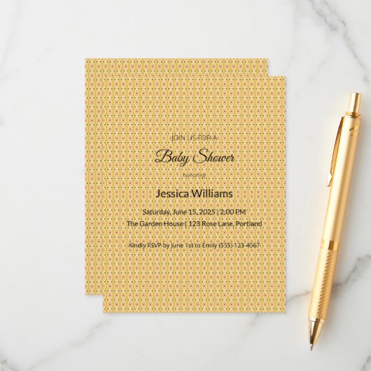 かわいいBohoベビーシャワー男女兼用、カスタマイズ可能 エンクロージャーカード (正面/裏面インサイチュ)