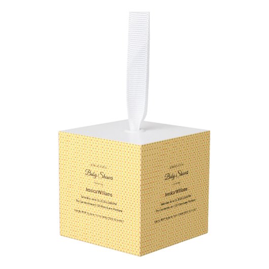 かわいいBohoベビーシャワー男女兼用、カスタマイズ可能 キューブオーナメント (正面アングル)