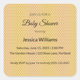 かわいいBohoベビーシャワー男女兼用、カスタマイズ可能 スクエアシール