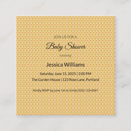 かわいいBohoベビーシャワー男女兼用、カスタマイズ可能 スクエア名刺 (正面)