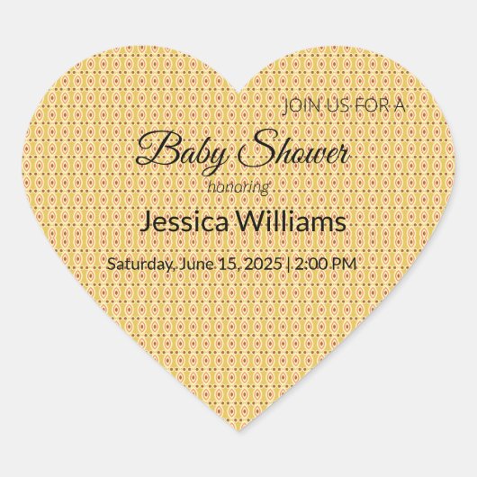 かわいいBohoベビーシャワー男女兼用、カスタマイズ可能 ハートシール (正面)