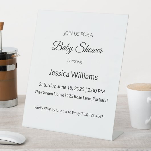 かわいいBohoベビーシャワー男女兼用、カスタマイズ可能 台座サイン (インサイチュ)