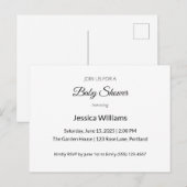 かわいいBohoベビーシャワー男女兼用、カスタマイズ可能 案内ポストカード (正面/裏面)