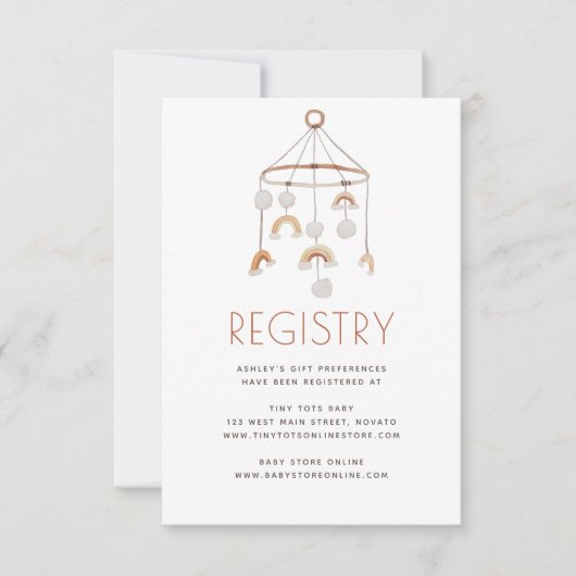 かわいいBohoモバイル赤ちゃんシャワーギフト囲いカード 招待状 (正面)