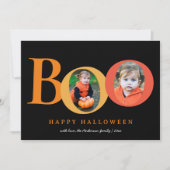かわいいBOOハロウィーン2 2枚フォトホリデーカード シーズンカード (正面)