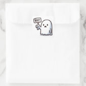 かわいいBOO!幽霊の拇印 スクエアシール (バッグ)