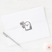 かわいいBOO!幽霊の拇印 スクエアシール (封筒)