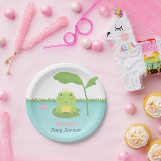 かわいいBoyカエルの王子のベビーシャワーの供給 ペーパープレート (パーティー)