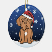 かわいいCartoon Dogue de Bordeaux Christmas セラミックオーナメント (左)