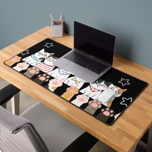 かわいいCat Desk Mat – かわいいオフィスやゲームデッキ デスクマット (オフィス2)