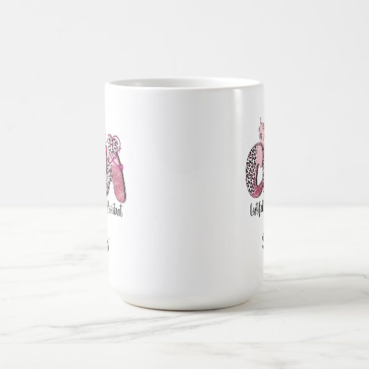 かわいいCNAウェスタンタイポグラフィ15オンス コーヒーマグカップ (中央)