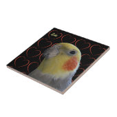 かわいいCockatielおよびハート タイル (側面)
