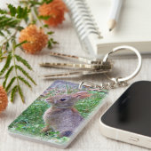 かわいいCottontailのバニーウサギ キーホルダー (正面右)