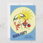 かわいいCrawfishのロブスターのビーチのパーティー 招待状 (正面)