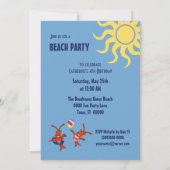 かわいいCrawfishのロブスターのビーチのパーティー 招待状 (裏面)