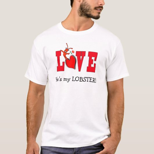 かわいいCrawfish/ロブスター愛ワイシャツ Tシャツ (正面)
