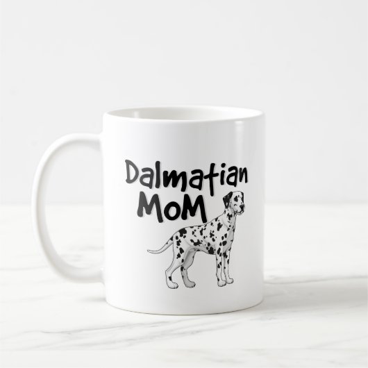 かわいいDalmatianお母さんの犬のオーナーの女性のコーヒー・マグ コーヒーマグカップ (左)