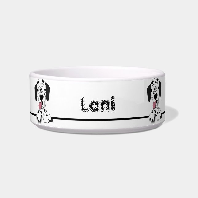 かわいいDalmatian品種犬のパーソナライズなペットボウル ボウル (正面)