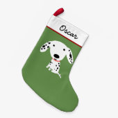 かわいいDalmatian小犬の休日ペット恋人のクリスマス スモールクリスマスストッキング (正面 (吊り時))