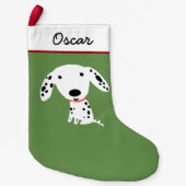 かわいいDalmatian小犬の休日ペット恋人のクリスマス スモールクリスマスストッキング (正面)