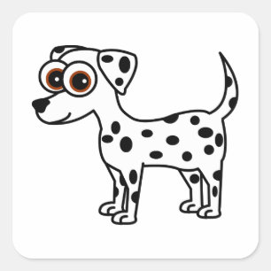 かわいいDalmatian漫画の正方形 スクエアシール