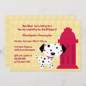 かわいいdalmationの小犬の誕生日のパーティの招待状 招待状 (正面/裏面)