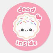 かわいいDead Inside Cookie ラウンドシール (正面)