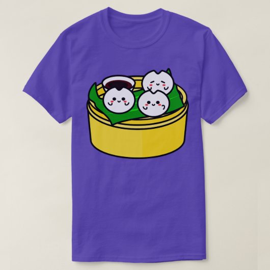 かわいいDIM SUMイラストレーション Tシャツ (デザイン正面)