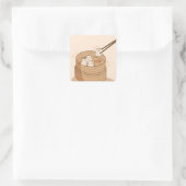 かわいいDIM SUM BUNNIESシール スクエアシール (バッグ)