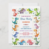 かわいいDInoベビー恐竜1st誕生日パーティー救T セーブザデート (正面)