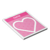 かわいいDIYクーポン |ピンクのハート ノートパッド (アングル)