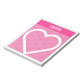 かわいいDIYクーポン |ピンクのハート ノートパッド (回転)