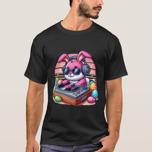 かわいいDJイースターバニー Tシャツ (正面)