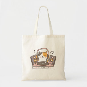かわいいDJスクラッチキティキャットパントートバッグ トートバッグ