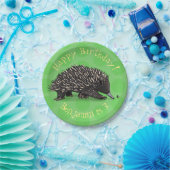 かわいいechidnaとビーの漫画のパーソナライズされた誕生日 ペーパープレート (パーティー)