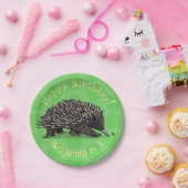 かわいいechidnaとビーの漫画のパーソナライズされた誕生日 ペーパープレート (パーティー)