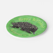 かわいいechidnaとビーの漫画のパーソナライズされた誕生日 ペーパープレート (アングル)