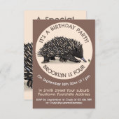 かわいいechidnaとビーの漫画の誕生日の招待 招待状 (正面/裏面)