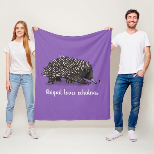 かわいいechidnaビー漫画イラストレーション フリースブランケット (インサイチュ)