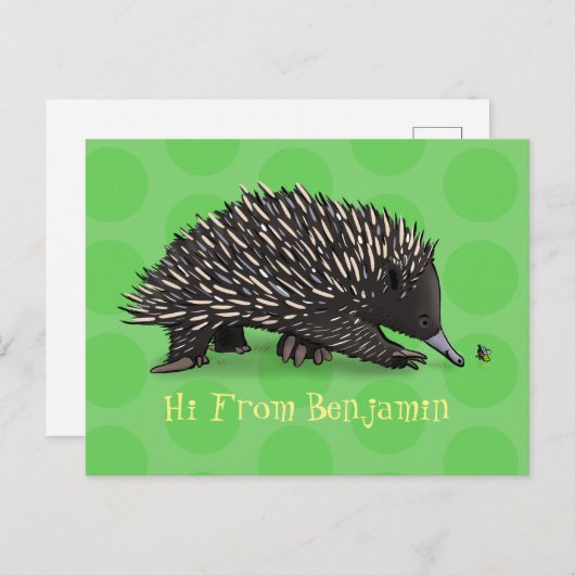 かわいいechidnaビー漫画イラストレーション ポストカード (正面/裏面)