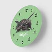 かわいいechidnaビー漫画イラストレーション ラウンド壁時計 (傾斜)