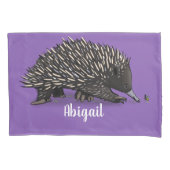 かわいいechidnaビー漫画イラストレーション 枕カバー (正面)