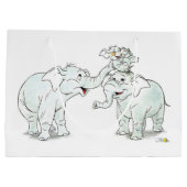 かわいいelefant家族 ラージペーパーバッグ (裏面)