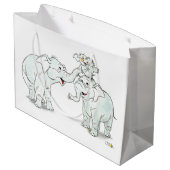 かわいいelefant家族 ラージペーパーバッグ (裏面アングル)