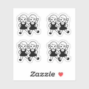 かわいいEmojiのガールフレンドのステッカー シール