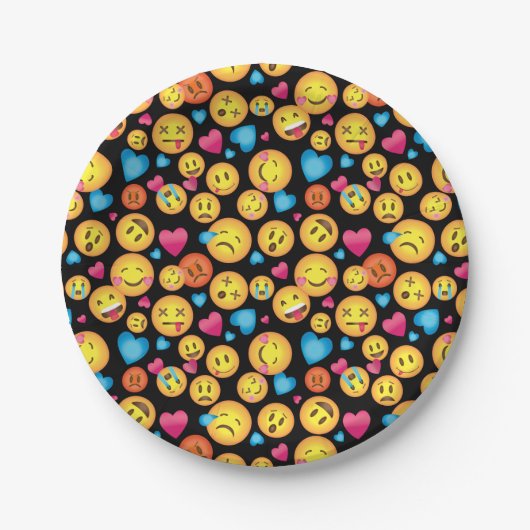かわいいEmojiのプリントのパーティーのプレート ペーパープレート (正面)