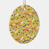 かわいいemoji愛はキスがパターン笑い微笑するのを聞きます セラミックオーナメント (右)