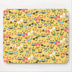 かわいいemoji愛はキスがパターン笑い微笑するのを聞きます マウスパッド