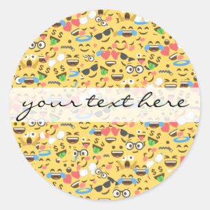 かわいいemoji愛はキスがパターン笑い微笑するのを聞きます ラウンドシール